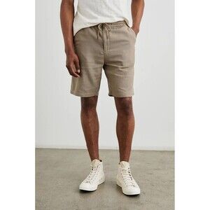 RAILS Shorts Mens XL Tan Drawstring Cotton Linen Blend ARCHER BARLEY $128